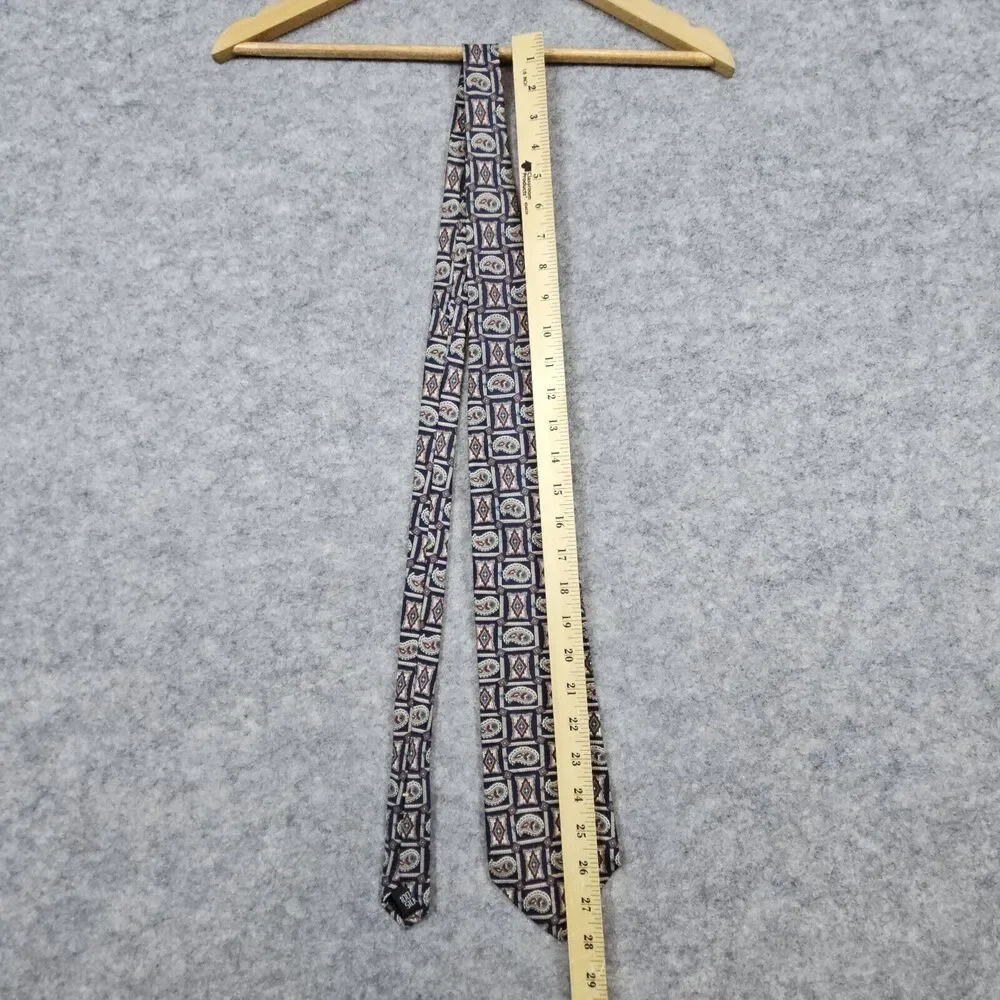 Wembley Necktie‎ Paisley Squares Print 100% Silk Geometric 4